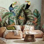 Wall murals Toucans perched among tropical leaves