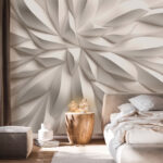 Wall murals Abstract white folded paper pattern