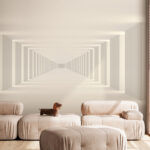 Wall murals White rectangular object with a white border