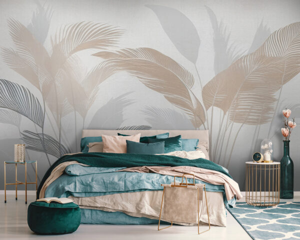 Elegant botanical leaves pattern design Wall murals Elegant botanical leaves pattern design