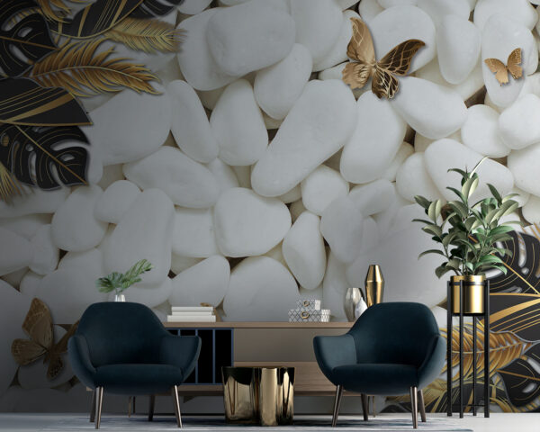 Wall murals Nature's Calm in White and Black Wall murals Nature's Calm in White and Black
