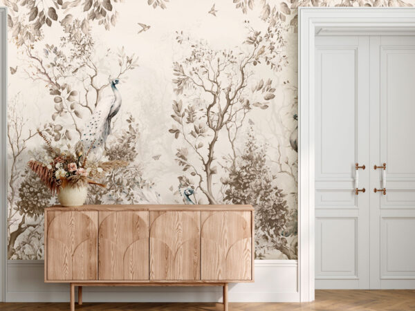 White peacock with feathers Wall murals White peacock with feathers
