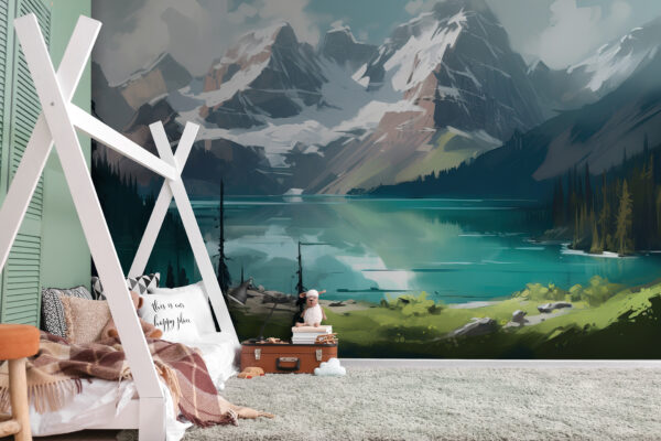 Wall murals Lake with mountains in the background Wall murals Lake with mountains in the background