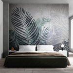Wall murals Tropical leaves create artistic pattern.