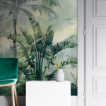 Wall murals Lush jungle with misty atmosphere.
