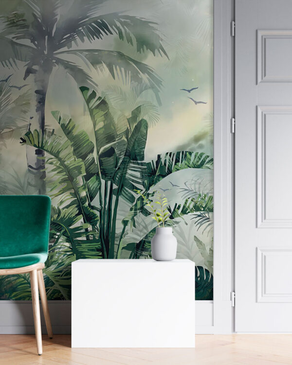 Lush jungle with misty atmosphere Wall murals Lush jungle with misty atmosphere