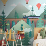 Wall murals Pink hot air balloon