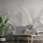 Wall murals Elegant palms against neutral background.