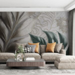 Wall murals Tropical leaves with intricate designs.