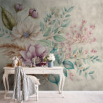 Wall murals Floral elegance in soft hues.