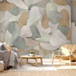 Wall murals Swirling patterns in muted tones.