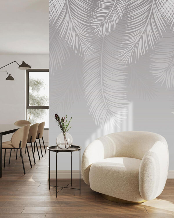 Wall murals White feathers on a gray background Wall murals White feathers on a gray background