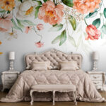 Wall murals Watercolor florals in soft tones.