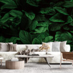 Wall murals Lush green leaves in harmony.
