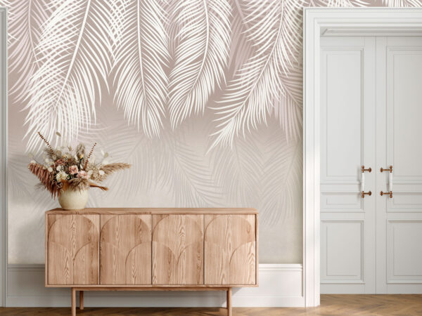 Elegant palm leaf pattern design Wall murals Elegant palm leaf pattern design