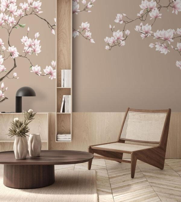 Blooming magnolia branches in pastel Wall murals Blooming magnolia branches in pastel