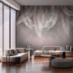 Wall murals Group of white leaves