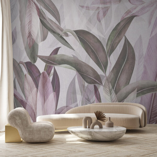 Wall mural Pastel leaves creating soothing pattern (SKU: u94302v3) Wall mural Wall mural Pastel leaves creating soothing pattern (SKU: u94302v3)