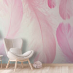 Wall murals Group of pink feathers