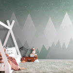 Wall murals Group of mountains with snow