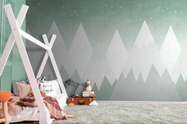 Group of mountains with snow Wall murals Group of mountains with snow