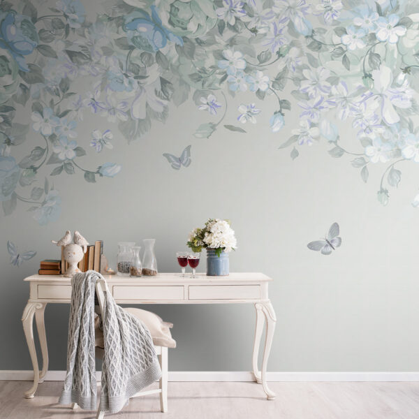 Wall mural Butterfly on a white surface