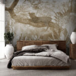 Wall murals Leopard rests high in the jungle.