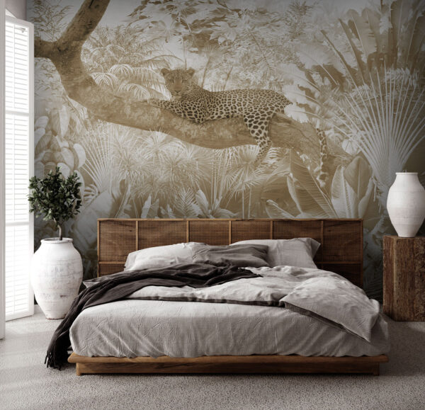 Leopard rests high in the jungle Wall murals Leopard rests high in the jungle