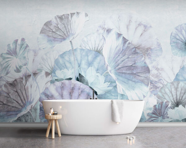 Dreamy pastel lotus leaf pattern Wall murals Dreamy pastel lotus leaf pattern