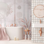 Wall murals Abstract leaves with muted tones.
