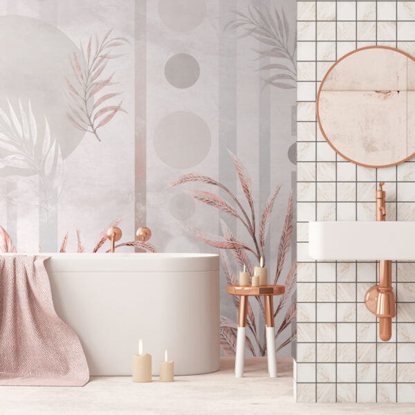 Abstract leaves with muted tones Wall murals Abstract leaves with muted tones