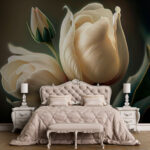 Wall murals Creamy tulips in gentle bloom.