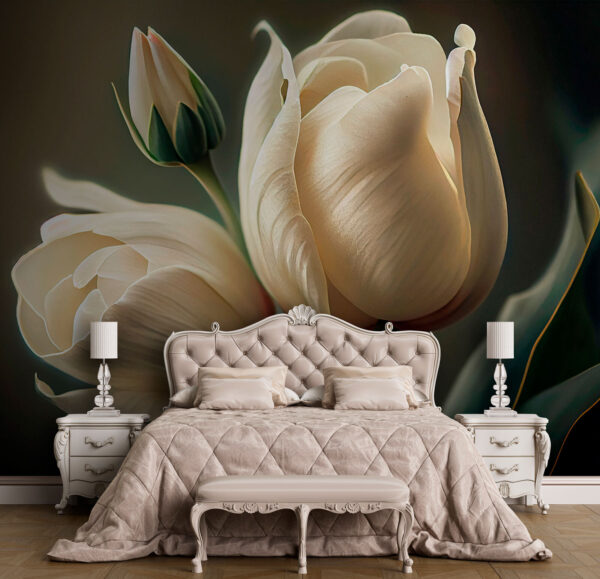 Creamy tulips in gentle bloom Wall murals Creamy tulips in gentle bloom