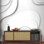Wall murals White and grey background