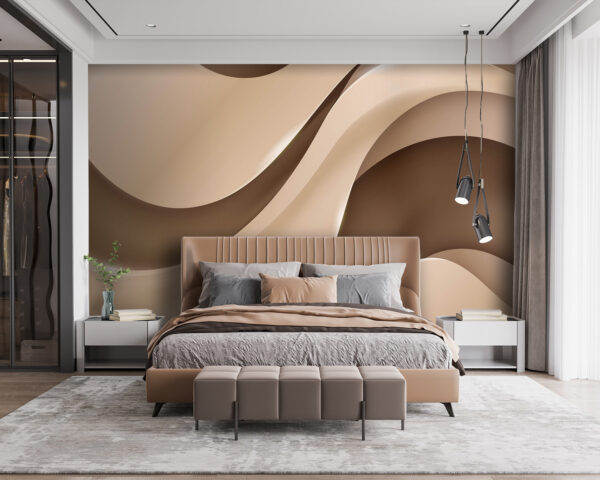 Wall murals Soft, flowing waves in neutral tones Wall murals Soft, flowing waves in neutral tones