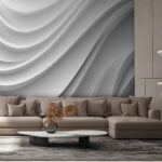 Wall murals Smooth, layered abstract white design.
