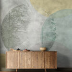 Wall murals Soft hues with abstract nature shapes