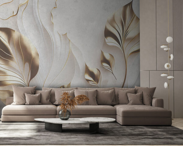 Wall murals Elegant leaves with intricate designs (SKU: u94010) Wall murals Wall murals Elegant leaves with intricate designs (SKU: u94010)