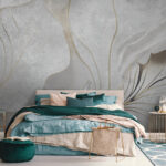 Wall murals Elegant abstract leaf patterns.