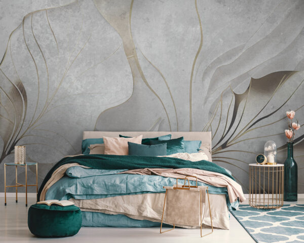 Wall murals Elegant abstract leaf patterns (SKU: u94007) Wall murals Wall murals Elegant abstract leaf patterns (SKU: u94007)