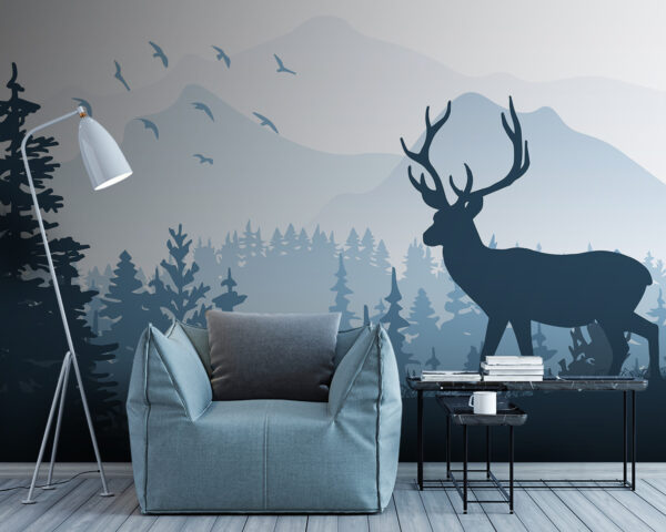 Silhouette of a deer antlers Wall murals Silhouette of a deer antlers