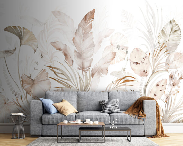Wall murals Wall murals Elegant botanical design with soft hues (SKU: u93967)