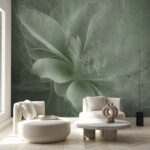 Wall murals Elegant shades of soft green petals.