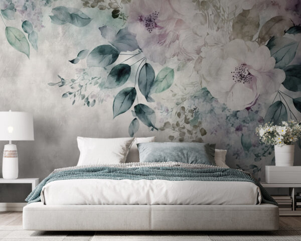 Wall murals Wall murals Floral elegance in watercolor hues. (SKU: u93940)