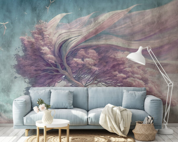 Wall murals Dreamlike tree sways in breeze Wall murals Dreamlike tree sways in breeze