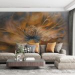 Wall murals Blurry image of a person's face
