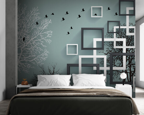 Bird sitting in a tree Wall murals Bird sitting in a tree