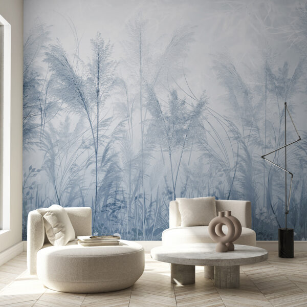 Wall murals Serene winter grasses in frost