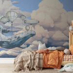 Wall murals Whale floats with balloon assistance.