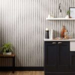 Wall murals Metallic pattern with vertical lines.